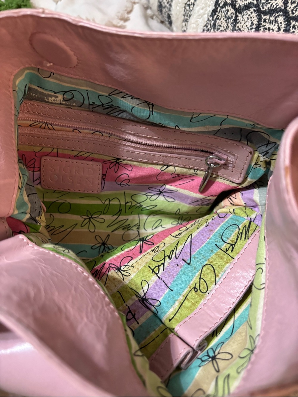 Sigrid Olsen Pink Leather Shoulder Bag - Picture 3 of 4